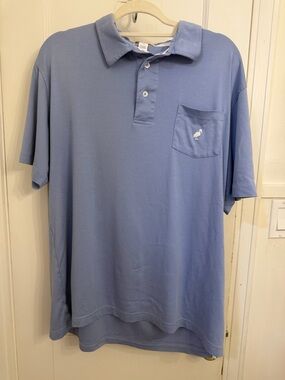 The Beaufort Bonnet Company Light Blue Short-Sleeve Polo with Chest Pocket